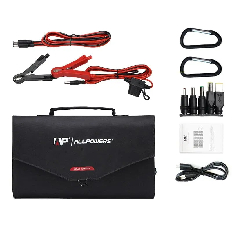 ALLPOWERS 100W 18V 12V Portable Solar Panel Foldable Battery Charger ALLPOWERS 100W 18V 12V Portable Solar Panel Foldable Battery Charger
